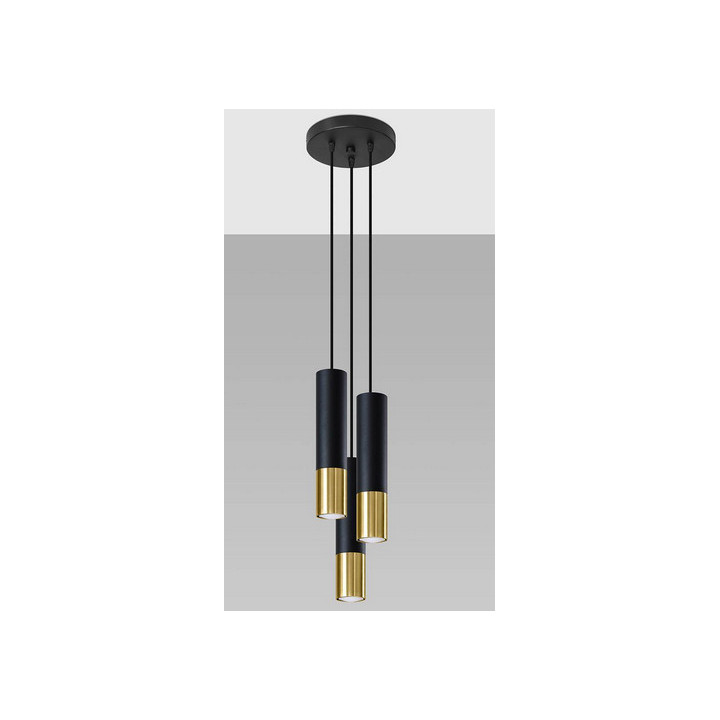 Kinkiet Sollux Ligthing LOOPEZ , GU10  2x40W, czarny/złoty