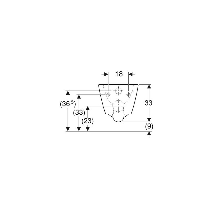 Geberit Smyle Square Wisząca miska WC, lejowa, 35x54cm, ukryte mocowania, Rimfree