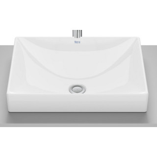 Umywalka nablatowa 50 cm, owalna, Roca FINECERAMIC  - Biała