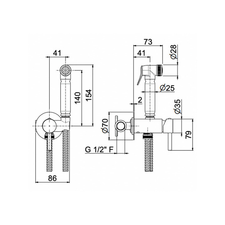 Bateria termostatyczna podtynkowaVema Otago, 2 wyjścia,  brushed gold