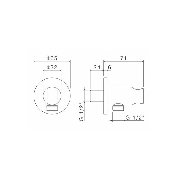 Przyłącz kątowa Vema Otago, brushed gold