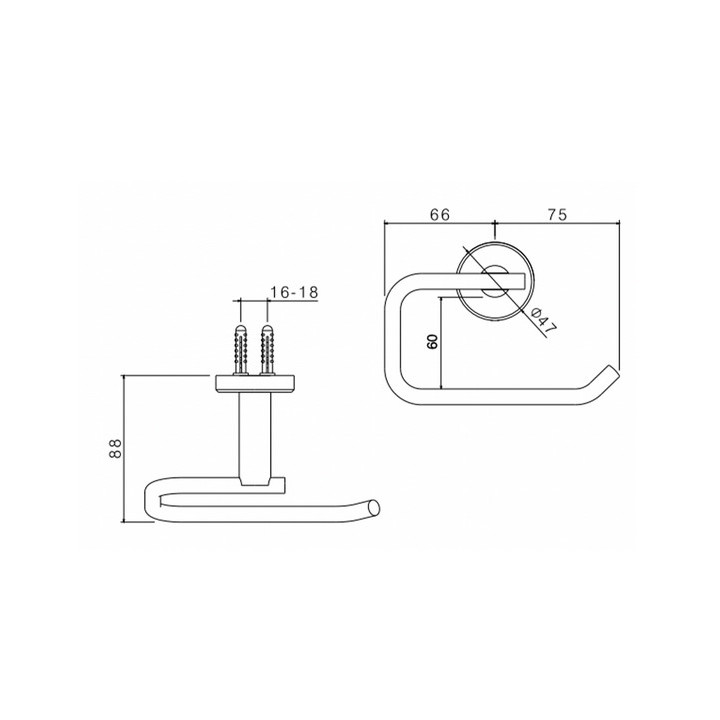 Uchwyt na papier z klapką Vema Otago,brushed gold