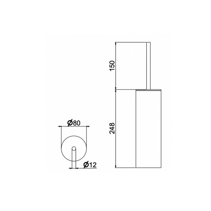 Szczotka wisząca Vema Otago,szkło matowe, brushed gold