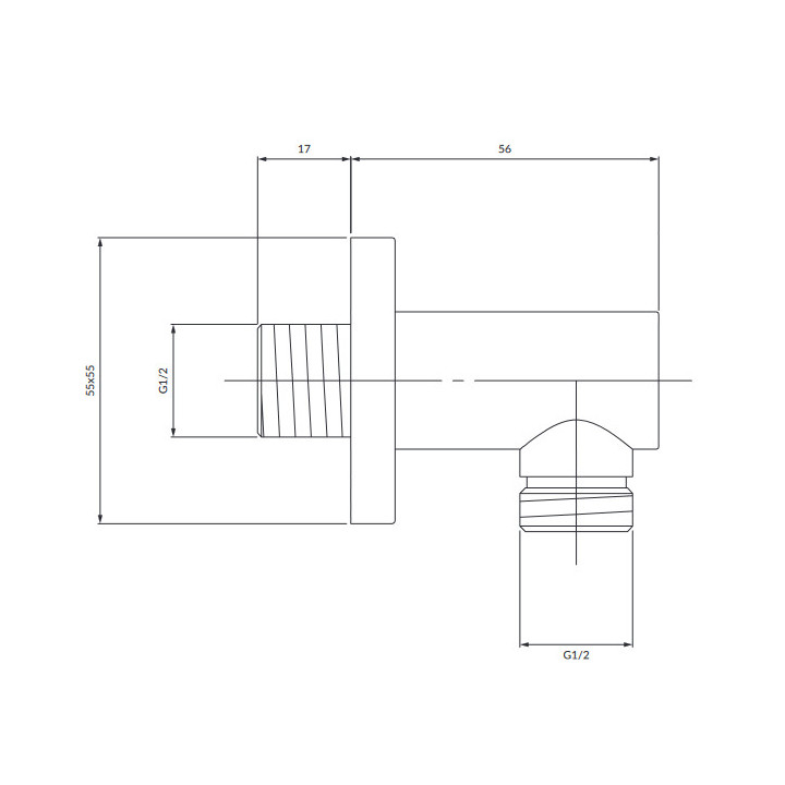 Przyłączę kątowe , Omnires  Y, miedź szczotkowana