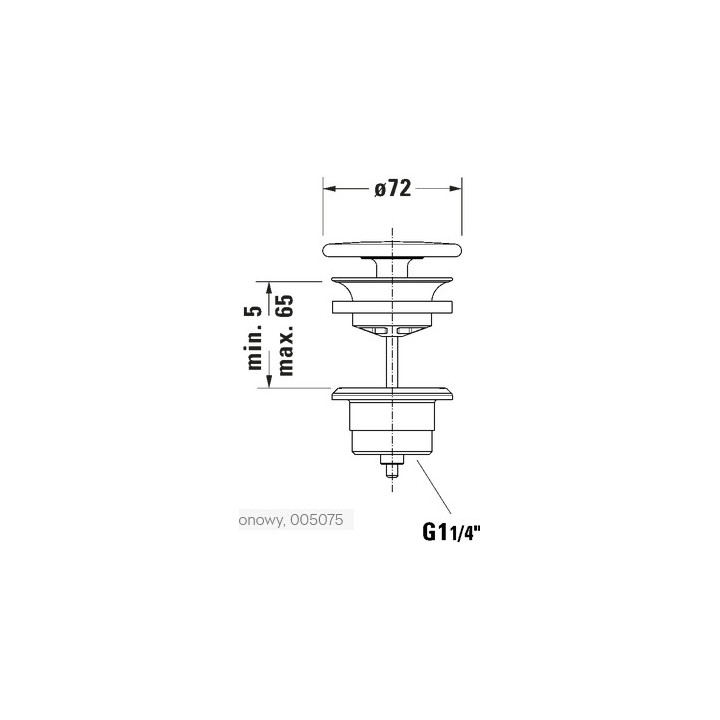 Korek/ Zawór pionowy Duravit do Umywalki , biały