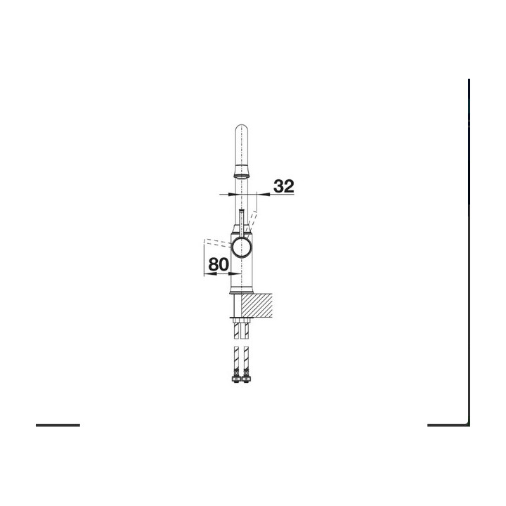 Bateria kuchenna Blanco Alta-S Compact Vario z wyciąganą wylewką, chrom