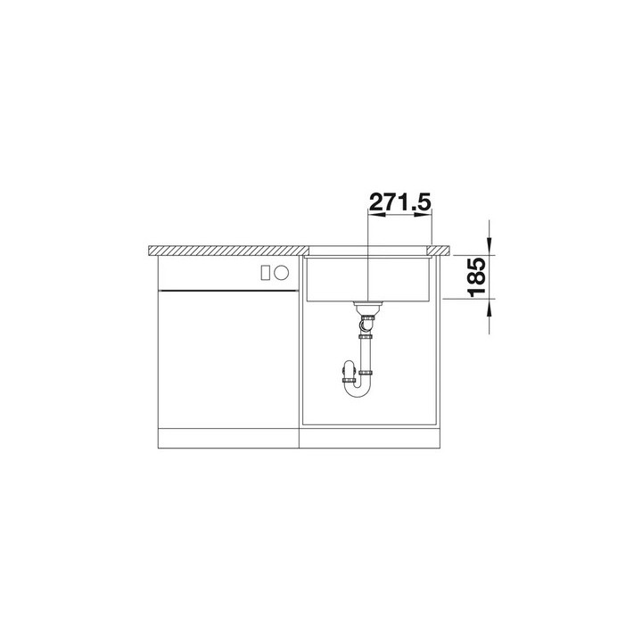 Zlewozmywak Blanco Dalago 6, 61,5x51cm, Silgranit, korek automatyczny, tartufo