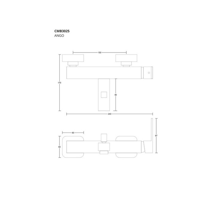 Bateria umywalkowa wysoka Corsan Ango ,czarna