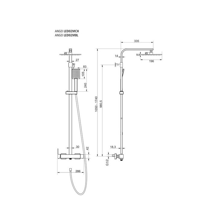 Bateria wannowo wolnostojąca Corsan Lugo złota