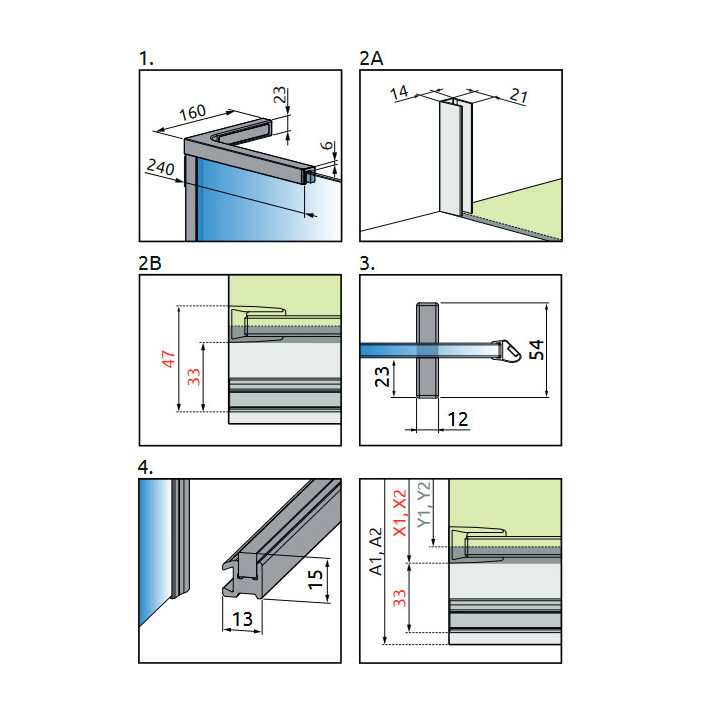 Kabina Walk-In Radaway Modo F II 120, profil nikiel szczotkowany, szkło przejrzyste