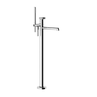 Bateria wannowa 4-otworowa Gessi Anello, stojąca, 2 wyjścia wody, zestaw natryskowy, chrom