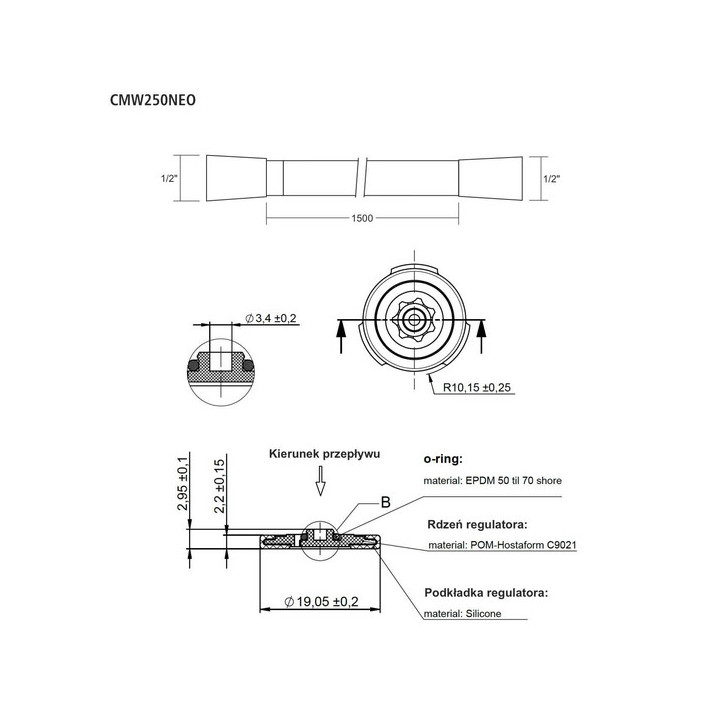 Wąż prysznicowy Corsan czarny 150 cm do słuchawki prysznicowej czarny
