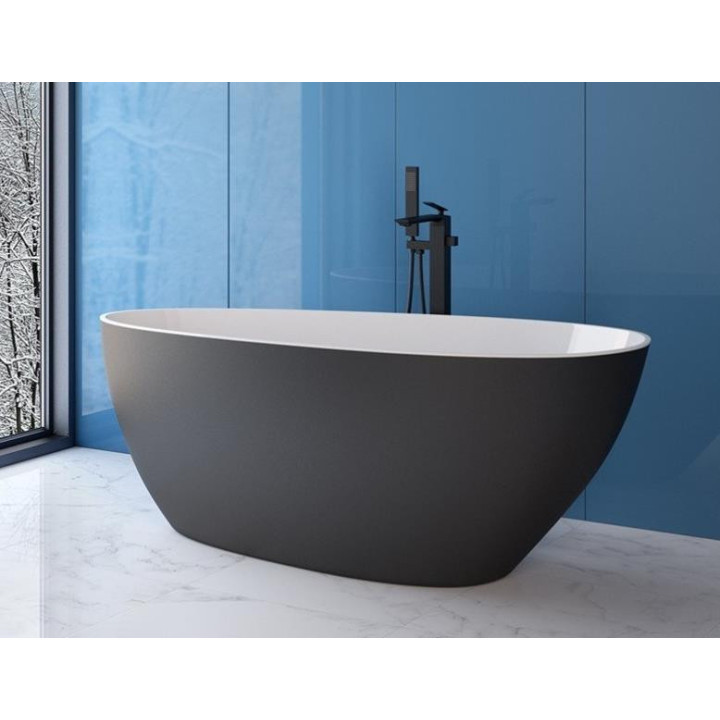 Wanna wolnostojąca Besco Goya B&W, 170x72cm, owalna, czarny/biały