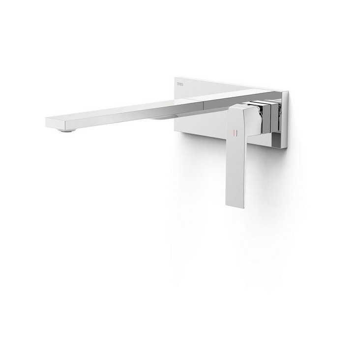 Element naścienny do podtynkowego korpusu baterii umywalkowe TRES Slim Exclusive, wylewka 180mm, czarny mat