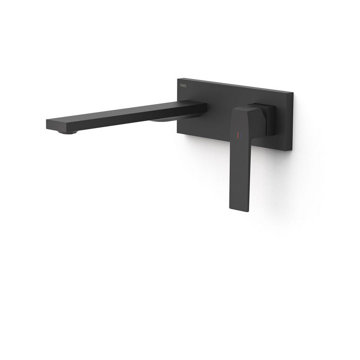 Element naścienny do podtynkowego korpusu baterii umywalkowe TRES Slim Exclusive, wylewka 240mm, biel matowa