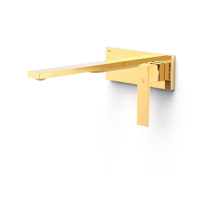 Element naścienny do podtynkowego korpusu baterii umywalkowe TRES Slim Exclusive, wylewka 240mm, czerń matowa