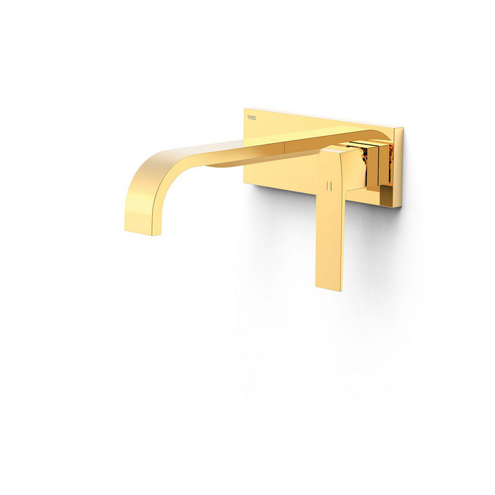 Element naścienny do podtynkowego korpusu baterii umywalkowe TRES Slim Exclusive, wylewka 240mm, złoti