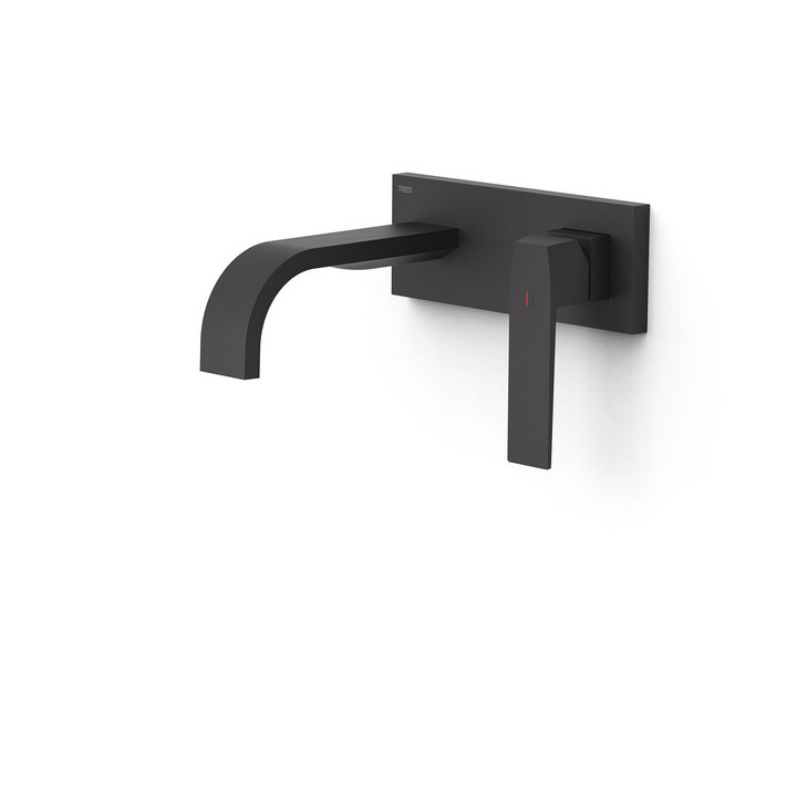 Element naścienny do podtynkowego korpusu baterii umywalkowe TRES Slim Exclusive, wylewka 180mm, biel matowa