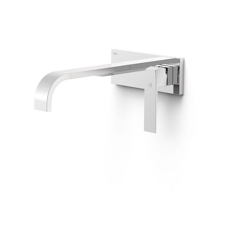 Element naścienny do podtynkowego korpusu baterii umywalkowe TRES Slim Exclusive, wylewka 180mm, czerń matowa