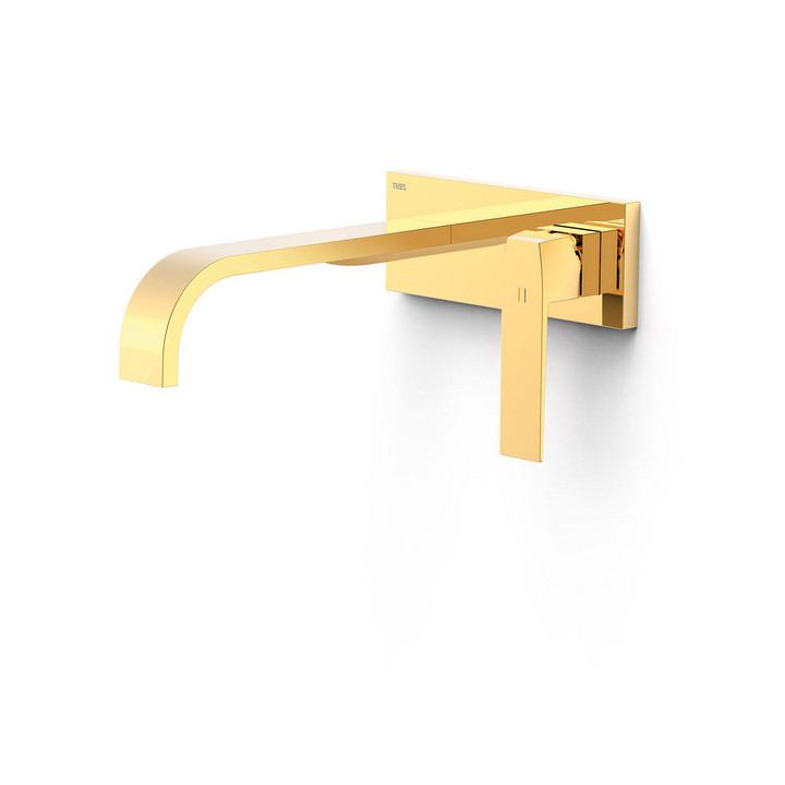 Element naścienny do podtynkowego korpusu baterii umywalkowe TRES Slim Exclusive, wylewka 240mm,  czerń matowa