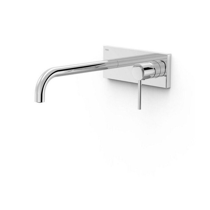 Element naścienny do podtynkowego korpusu baterii umywalkowe TRES STUDY, wylewka 240mm,  czerń matowa