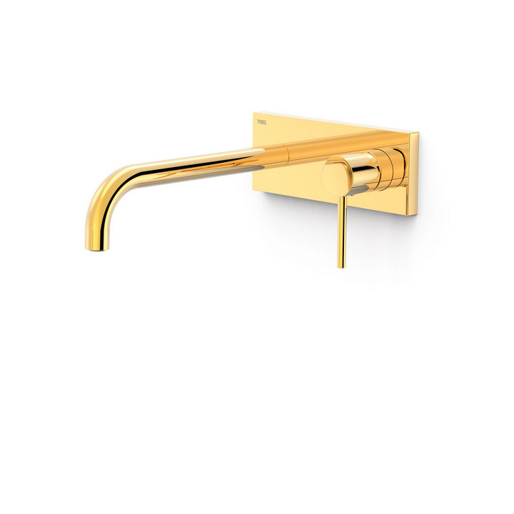 Element naścienny do podtynkowego korpusu baterii umywalkowe TRES STUDY, wylewka 240mm,  biel matowa