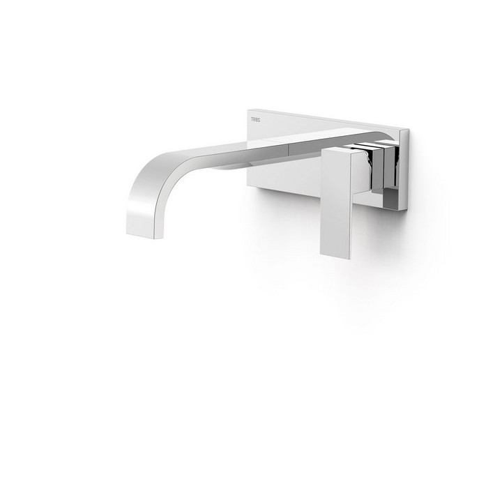 Element naścienny do podtynkowego korpusu baterii umywalkowe TRES Cuadro, wylewka 180mm, czarny mat 