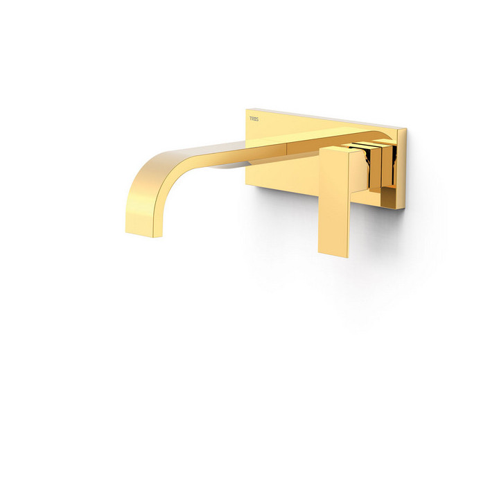 Element naścienny do podtynkowego korpusu baterii umywalkowe TRES Cuadro, wylewka 180mm, biel matowa