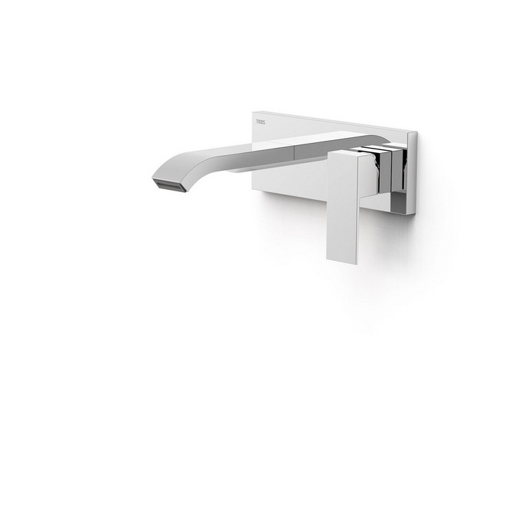 Element naścienny do podtynkowego korpusu baterii umywalkowe TRES Cuadro, wylewka 153mm, czarny mat 