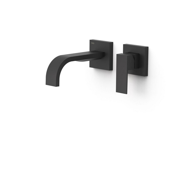 Element naścienny do podtynkowego korpusu baterii umywalkowe TRES Cuadro, wylewka 180mm, biel matowa 