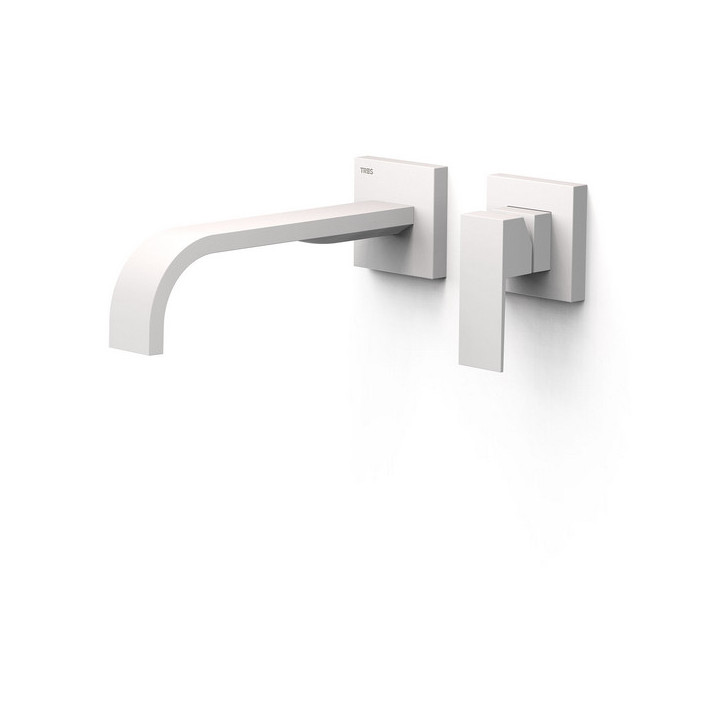 Element naścienny do podtynkowego korpusu baterii umywalkowe TRES Cuadro, wylewka 240mm, chrom 