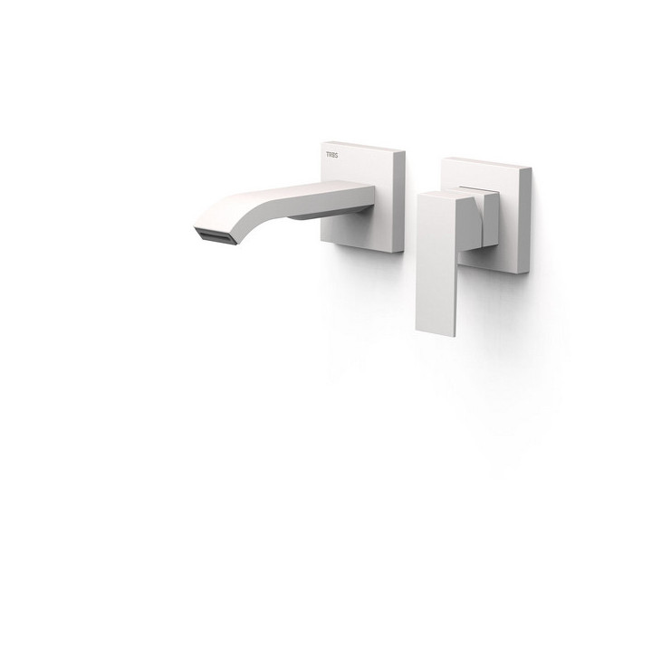 Element naścienny do podtynkowego korpusu baterii umywalkowe TRES Cuadro, wylewka 153mm, chrom 