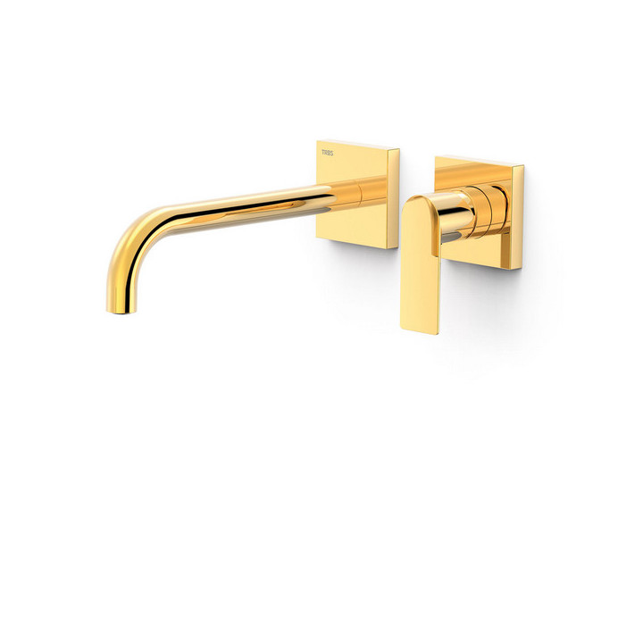 Element naścienny do podtynkowego korpusu baterii umywalkowej TRES LOFT, wylewka 180mm, złoto 