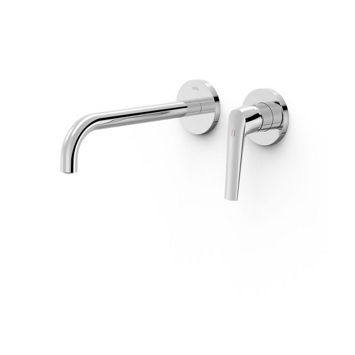 Element naścienny do podtynkowego korpusu baterii umywalkowej TRES FUJI, wylewka 177mm, chrom