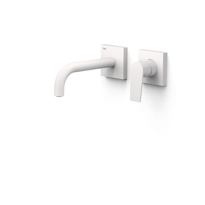 Element naścienny do podtynkowego korpusu baterii umywalkowej TRES Project-Tres, wylewka 240mm, biel matowa