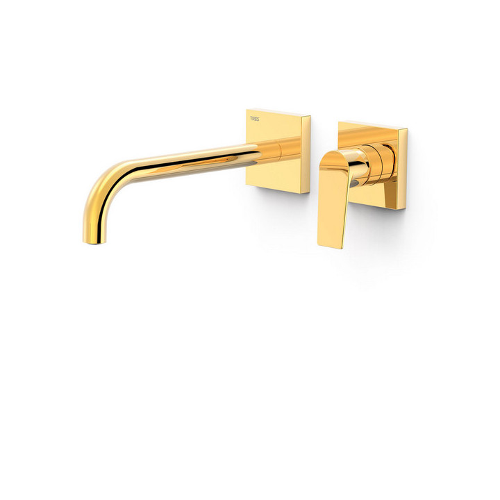 Element naścienny do podtynkowego korpusu baterii umywalkowej TRES Project-Tres, wylewka 180mm, złoto