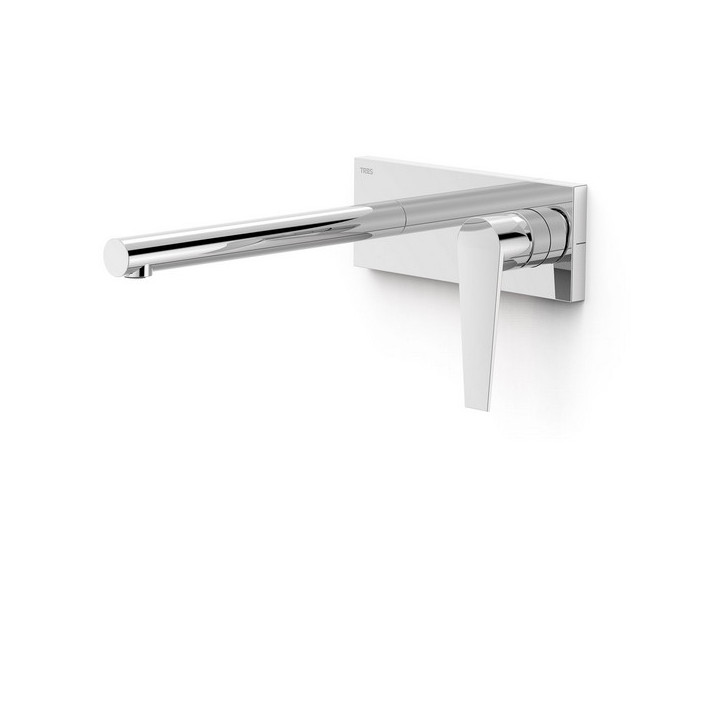 Element naścienny do podtynkowego korpusu baterii umywalkowej TRES Class, wylewka180mm, chrom