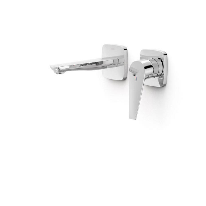 Element naścienny do podtynkowego korpusu baterii umywalkowej TRES FLAT, wylewka 237mm, chrom