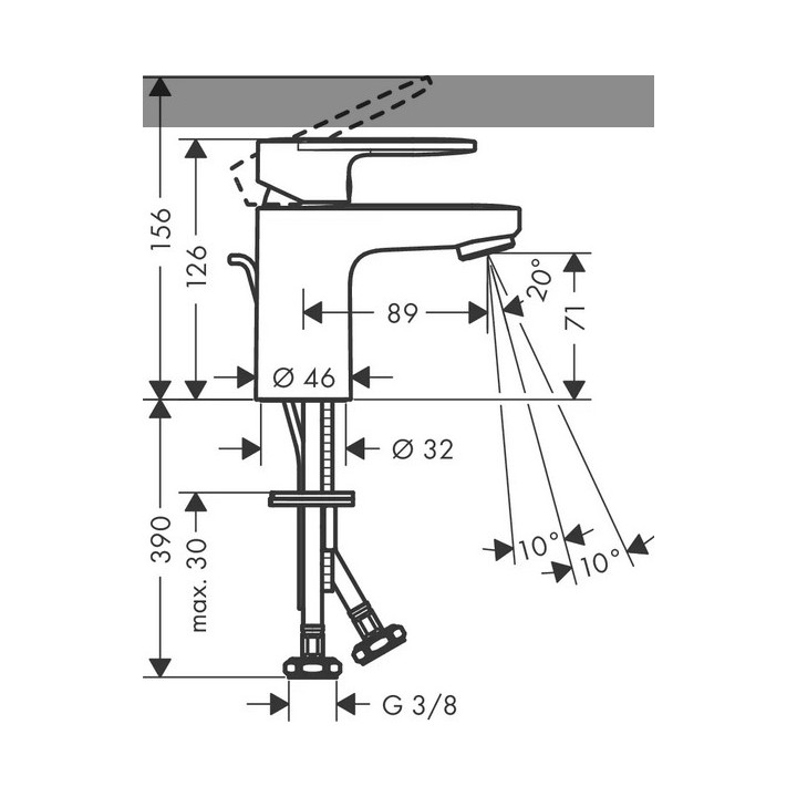 Hansgrohe Vernis Blend bateria umywalkowa stojąca EcoSmart czarny mat 