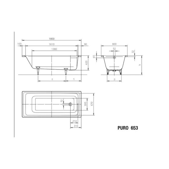 Kaldewei Cayono Duo Wanna prostokątna Duo Model 725 1800x750 Biała
