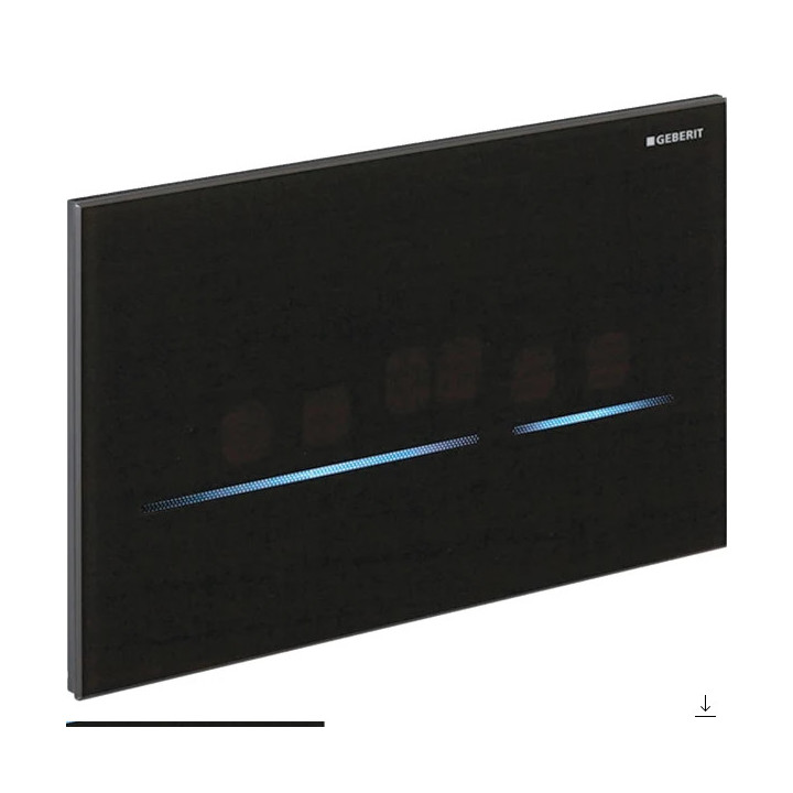 System spłukiwania WC Geberit z elektronicznym uruchamianiem spłukiwania, czarne szkło