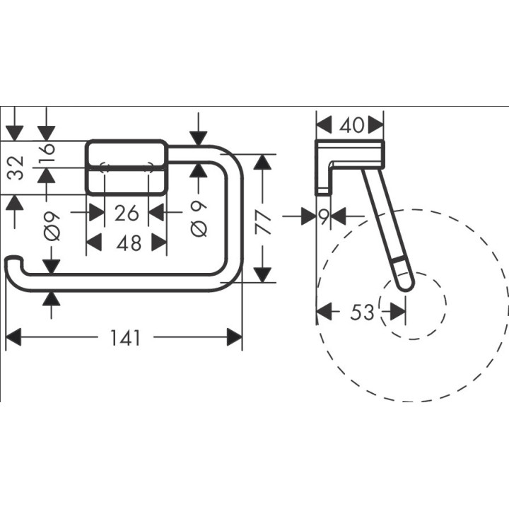 Kosz na śmieci z pedałem Hansgrohe, czarny mat