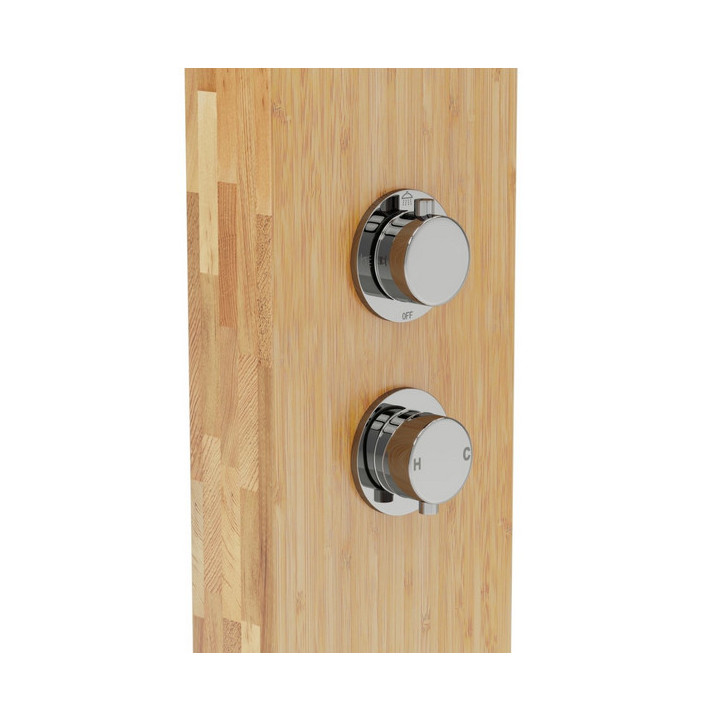 Panel prysznicowy Corsan BALI  bambusowy z czarnym wykończeniem