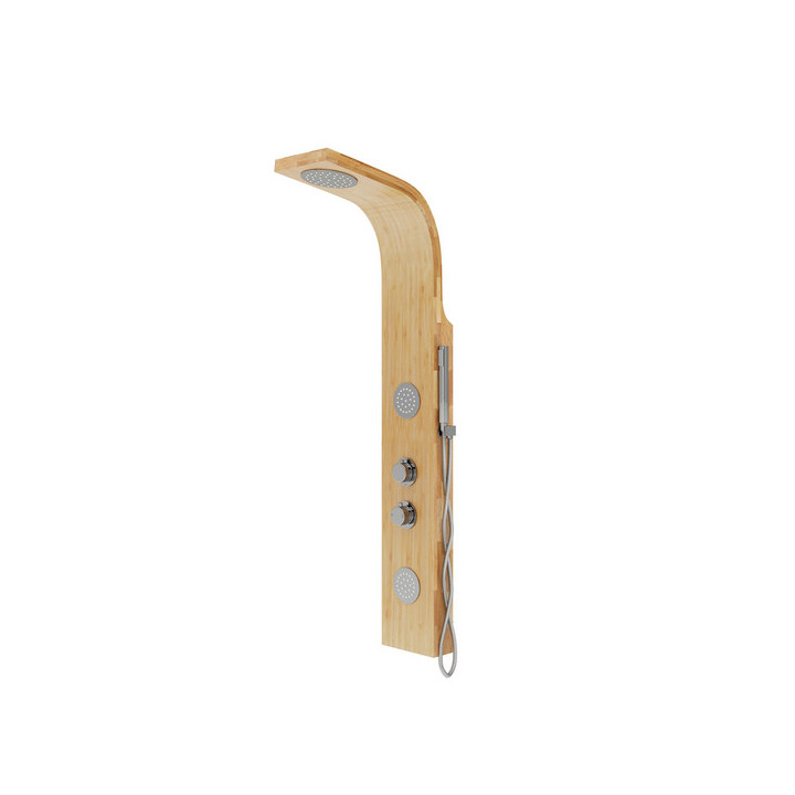 Panel prysznicowy Corsan BALI  bambusowy z chromowanym wykończeniem