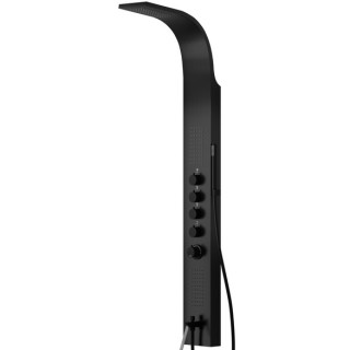 Panel prysznicowy Corsan SAMSARA, deszczownica LED, mieszacz, wylewka z przełącznikiem ciśnieniowym, czarny  