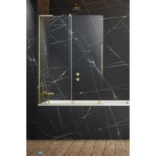 Parawan nawannowy Radaway Furo PND II 110, lewy, szkło przejrzyste, 110x150cm, przesuwny, profil złoty szczotkowany