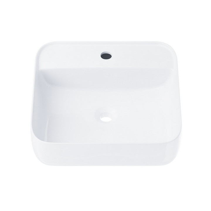 Umywalka nablatowa kwadratowa Corsan 1395x395x145mm z otworem na baterię, biała