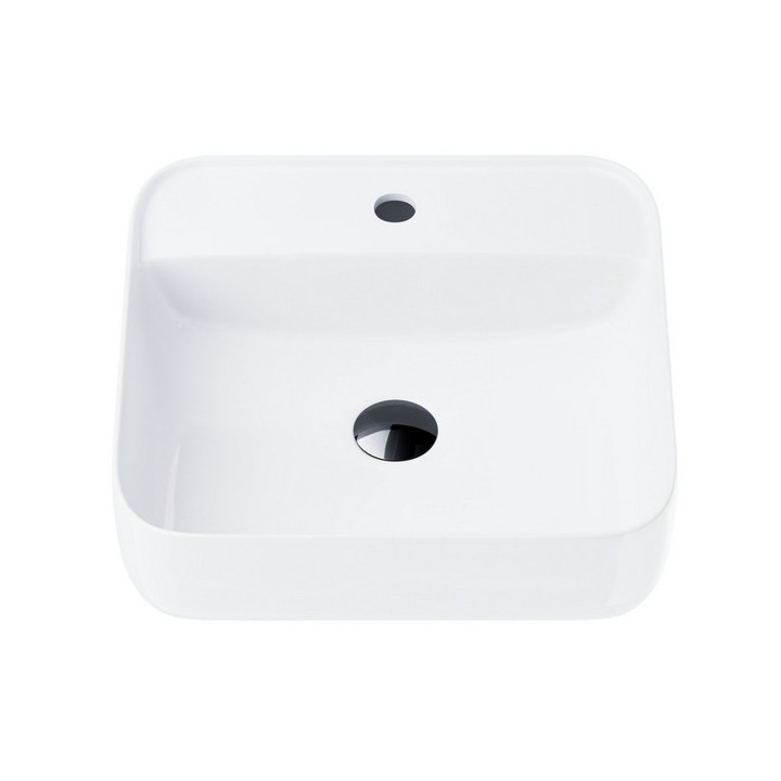 Umywalka nablatowa kwadratowa Corsan 1395x395x145mm z otworem na baterię, biała