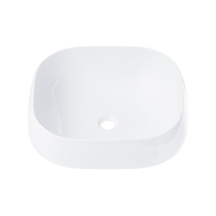 Umywalka nablatowa okrągłaCorsan 400x400x160mm z korkiem klik-klak biały, biała