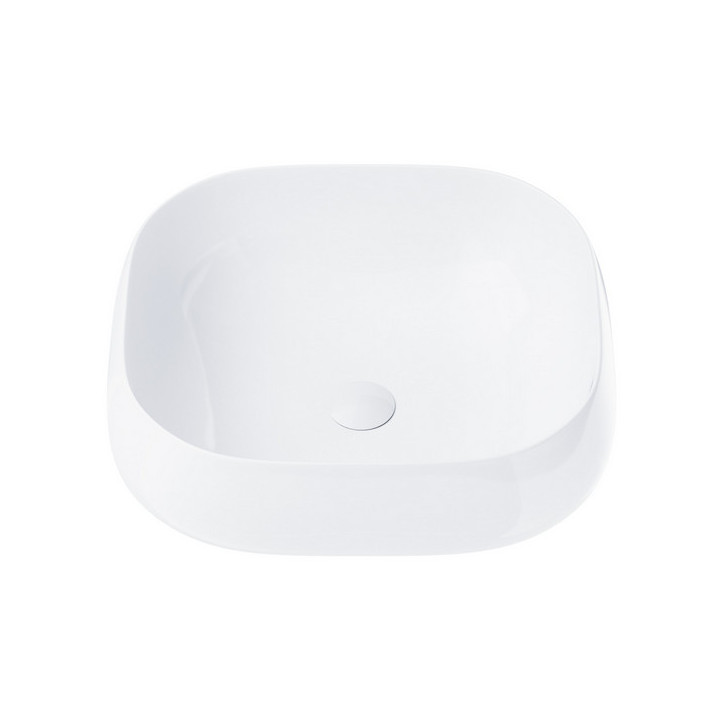 Umywalka nablatowa  Corsan 450x410x145mm, z korkiem klik-klak chrom,biała